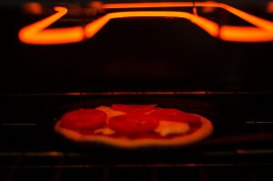 Socca Pizza in the Oven
