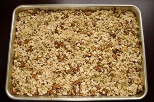 Granola on Baking Sheet